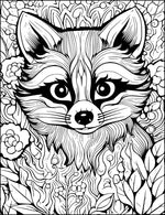 racoon mandala zentangle and zen doodle style from animals and flowers adult coloring book