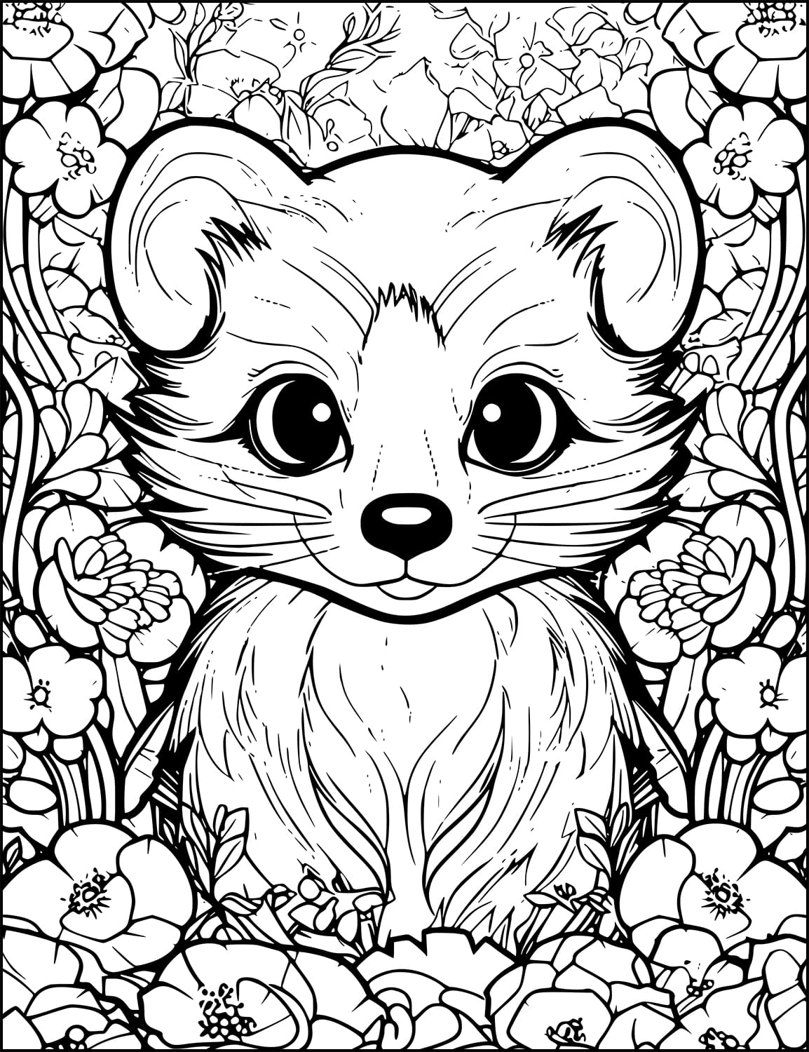 woodland animals mandala zentangle and zen doodle style from animals and flowers adult coloring book