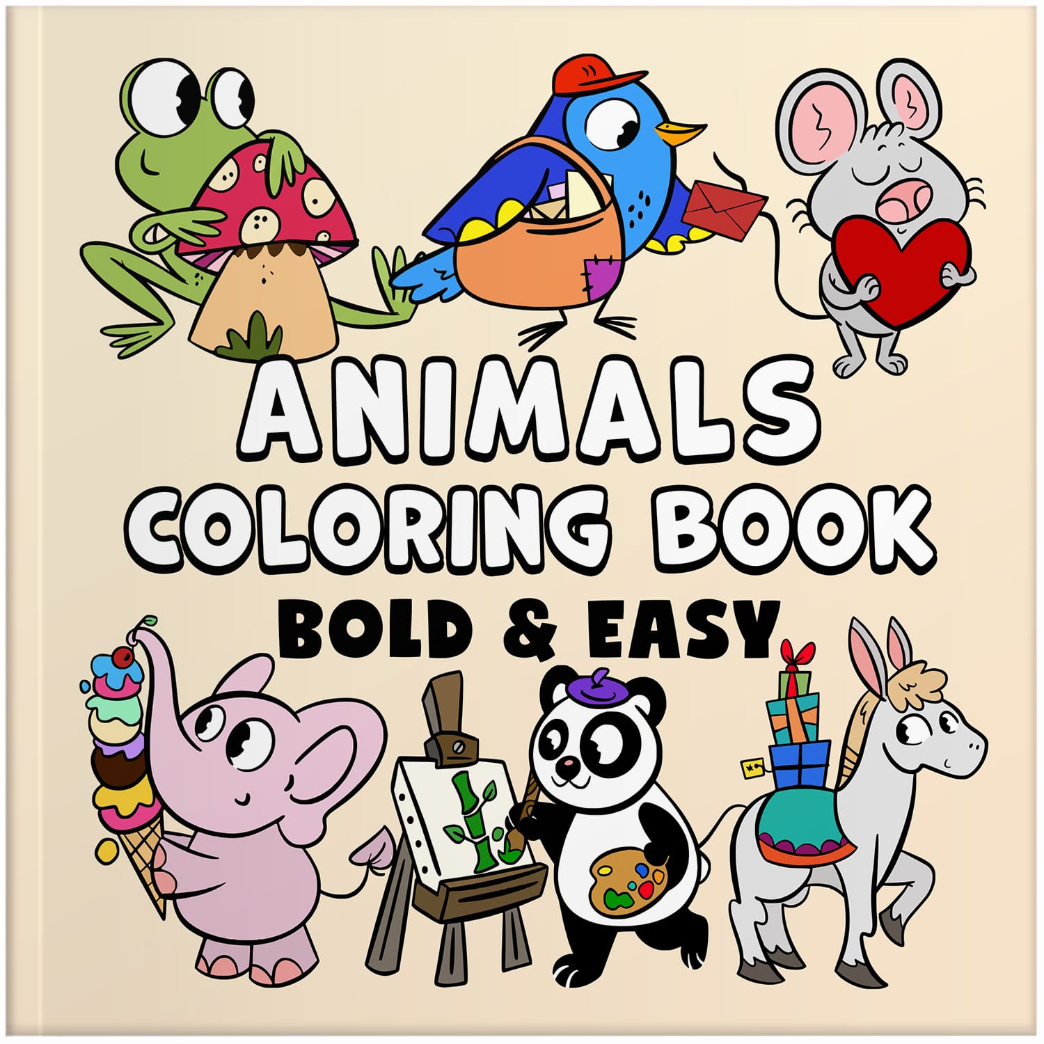 animals bold and easy coloring book for adults large print colouring pages of wild animals & woodland creatures