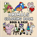 animals bold and easy coloring book for adults large print colouring pages of wild animals & woodland creatures