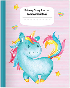 Blue Unicorn Primary Story Journal Composition Book