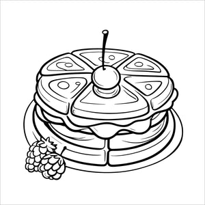 food and snacks bold and easy coloring book large print colouring pages waffles