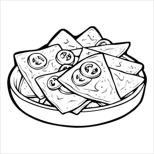 food and snacks bold and easy coloring book large print colouring pages nachos