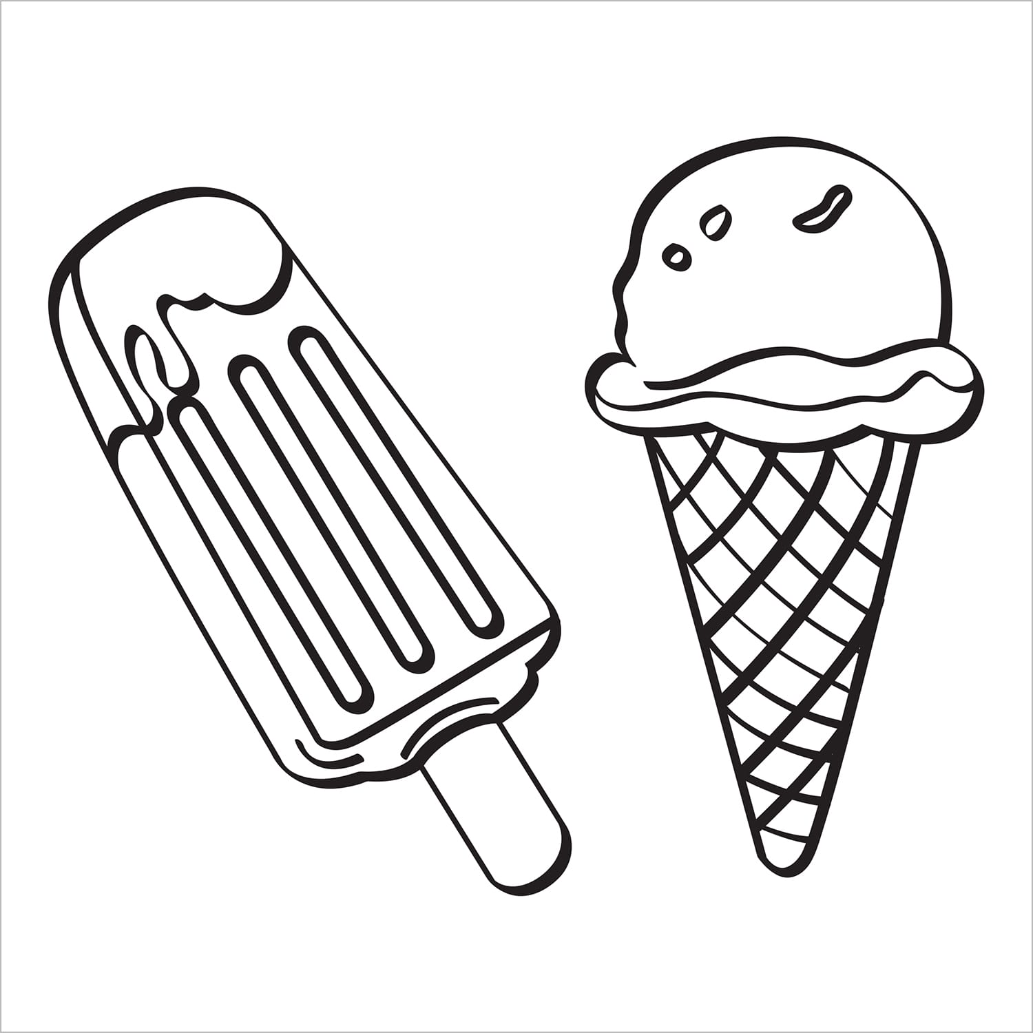 food and snacks bold and easy coloring book large print colouring pages ice cream cones