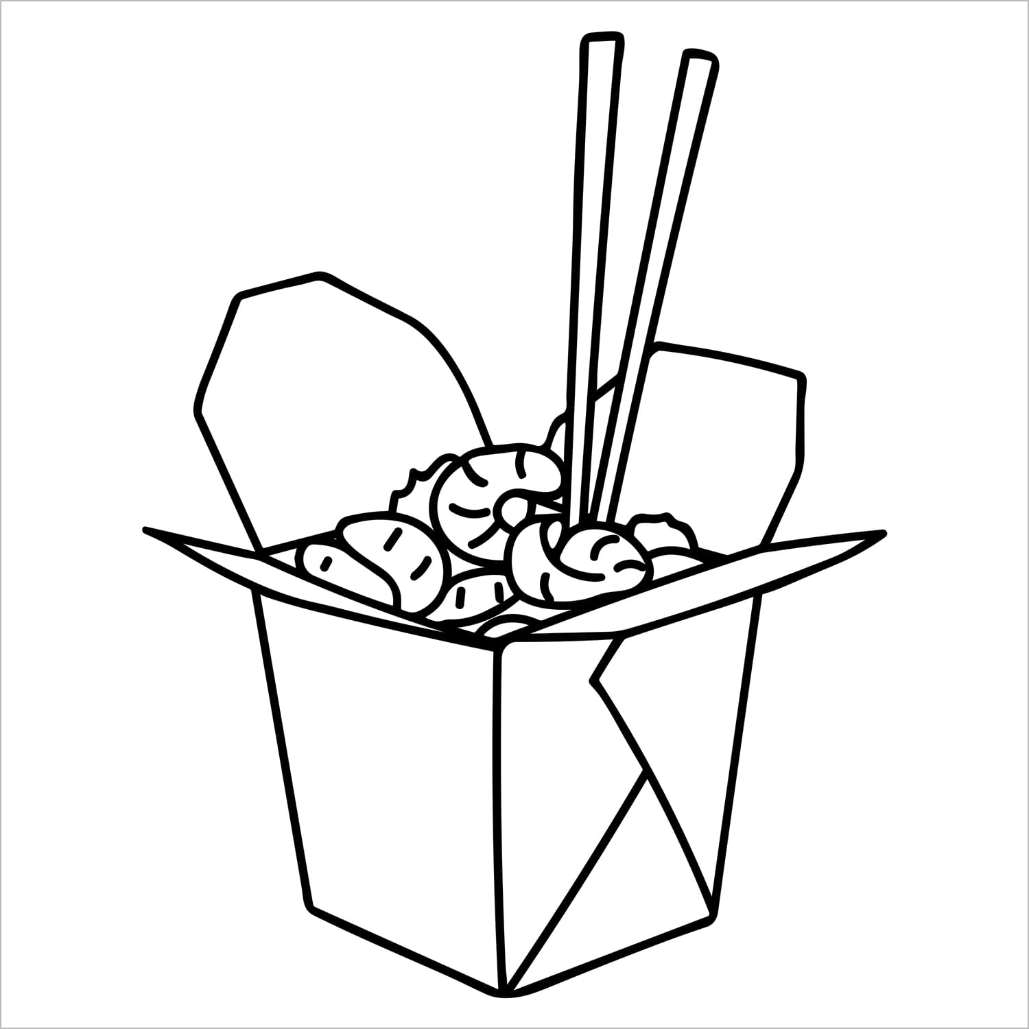 food and snacks bold and easy coloring book large print colouring pages chinese shrimp takeout food