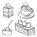 food and snacks bold and easy coloring book large print colouring pages desserts and coffee