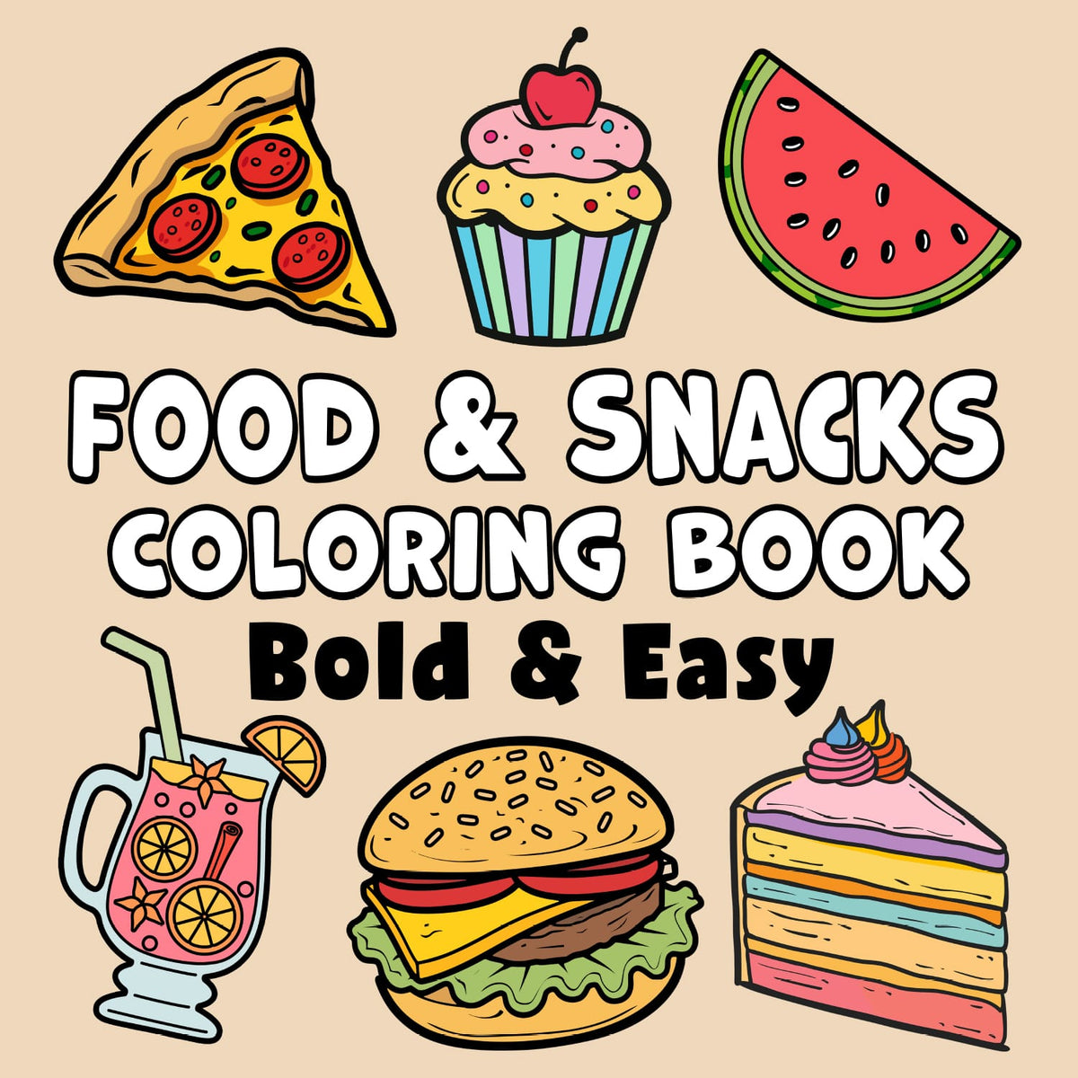 Food & Snacks Bold & Easy Coloring Book – Golden Age Press