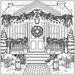 christmas homes holiday colouring pages for adults