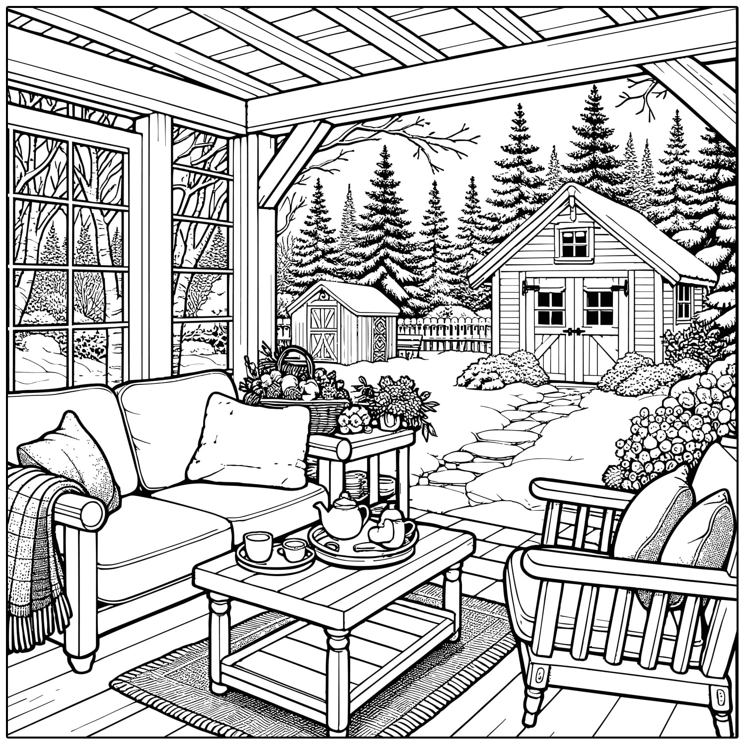 cozy christmas coloring pages for adults