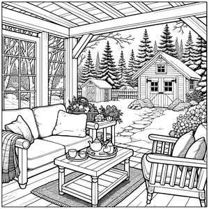 cozy christmas coloring pages for adults