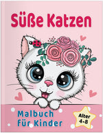 Süße Katzen Malbuch für Kinder,Aktivitäten Beschäftigungsbuch Malbücher 4-8 Jahren für Jungen und Mädchen