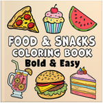 food and snacks bold and easy coloring book large print colouring pages