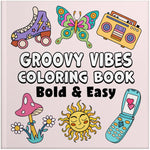 groovy vibes retro bold and easy coloring book large print colouring pages 