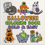 spiral bound halloween bold and easy coloring book simple large print colouring pages for adults kids and seniors