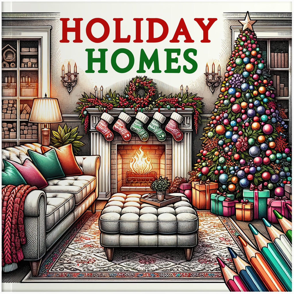 holiday homes christmas coloring book for adults colouring pages winter holiday hygee