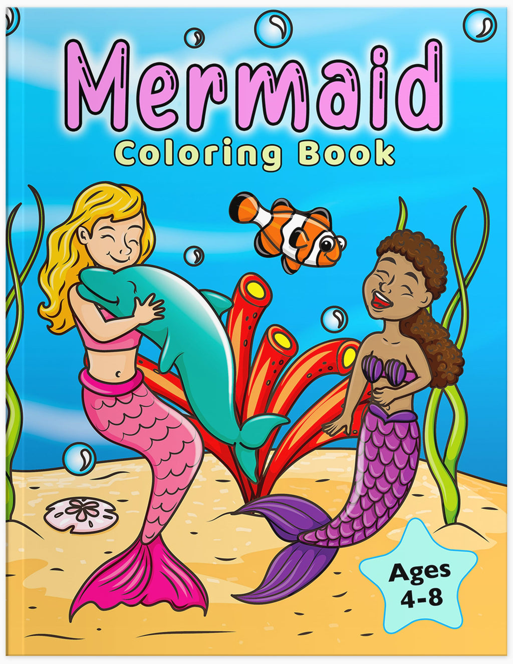 mermaid coloring book for kids colouring pages for girls ages 4-8