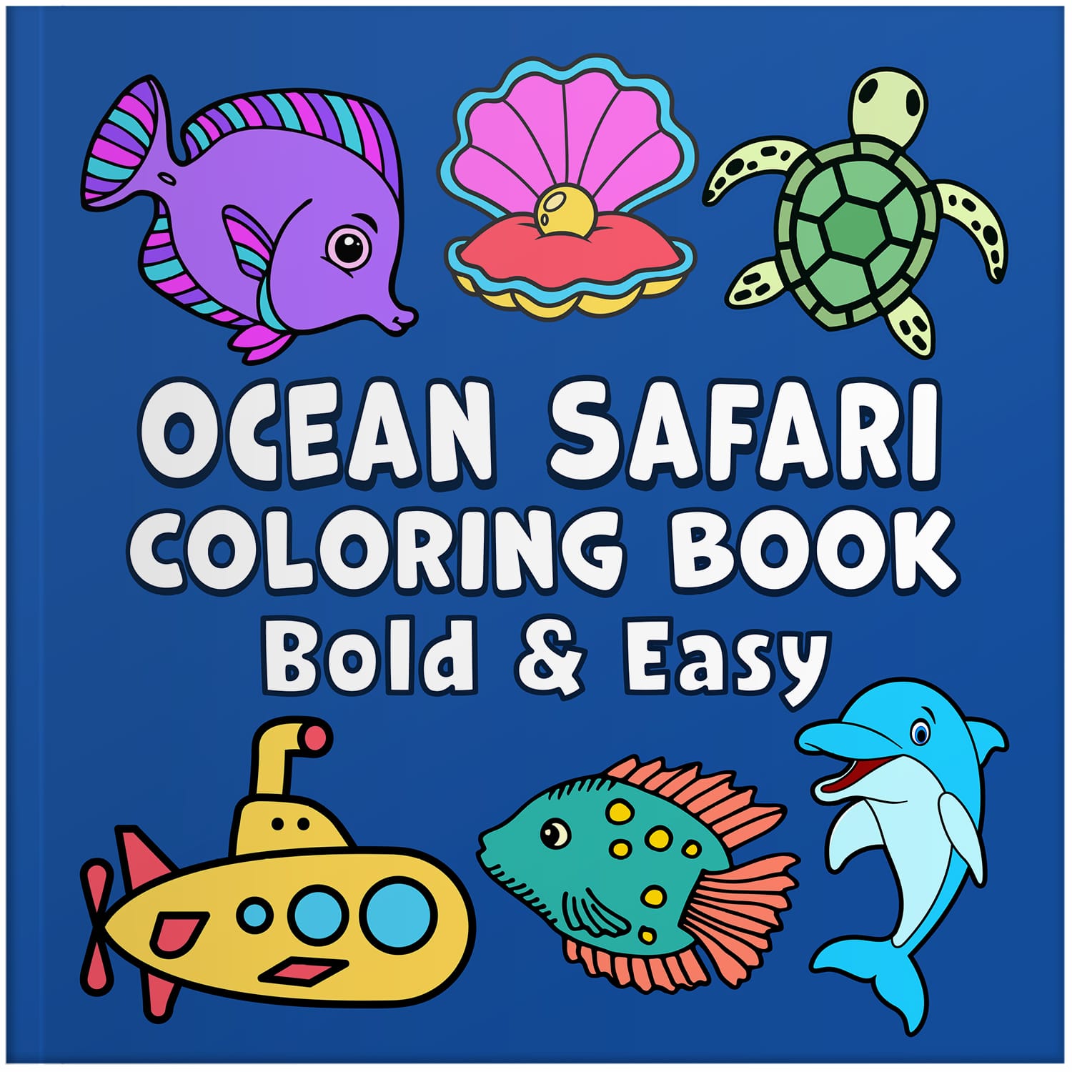 ocean safari bold and easy coloring book large print colouring pages