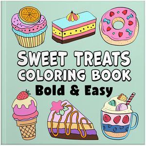 sweet treats bold and easy coloring book large print colouring pages