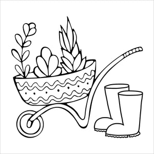 garden blooms bold and easy coloring book large print colouring pages spiral bound wheelbarrow gardening