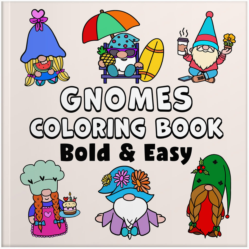 gnomes bold and easy large print coloring book for adults colouring pages