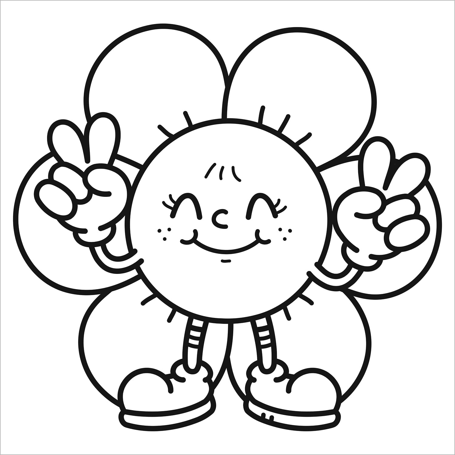 groovy vibes retro bold and easy coloring book large print colouring pages cartoon flower peace