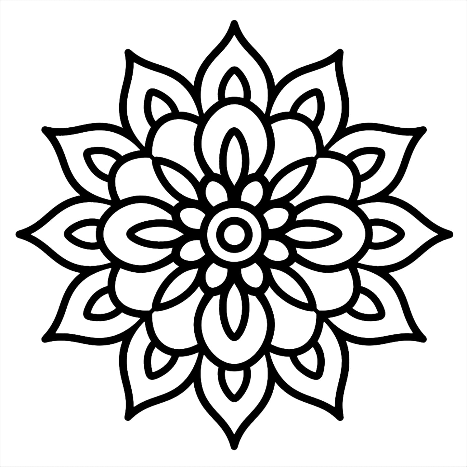 mandalas bold and easy coloring book large print colouring page simple geometric pattern