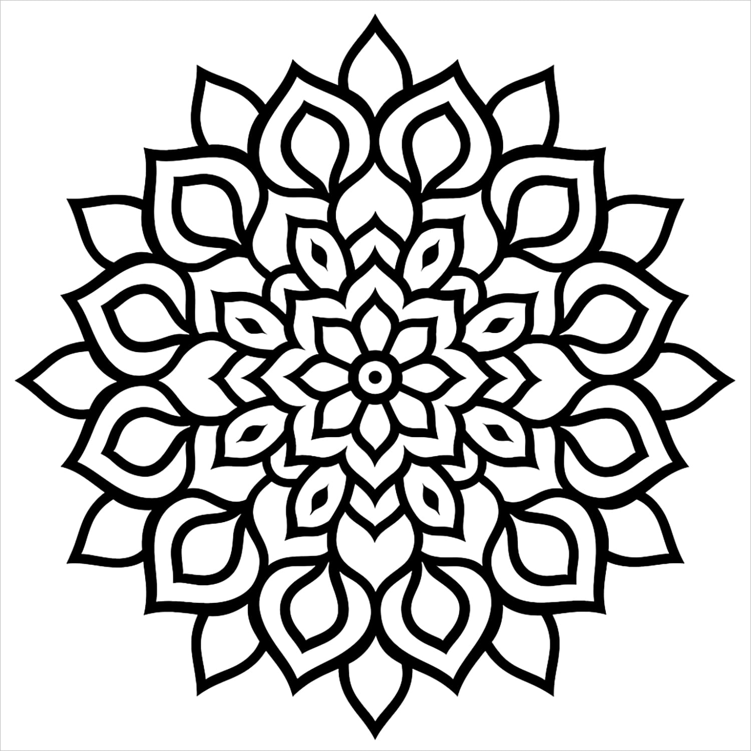 mandalas bold and easy coloring book large print colouring page simple geometric pattern