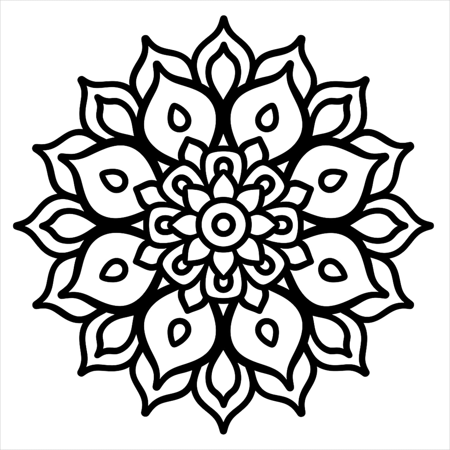 mandalas bold and easy coloring book large print colouring page simple geometric pattern