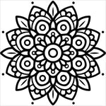 mandalas bold and easy coloring book large print colouring page simple geometric pattern