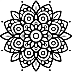 mandalas bold and easy coloring book large print colouring page simple geometric pattern