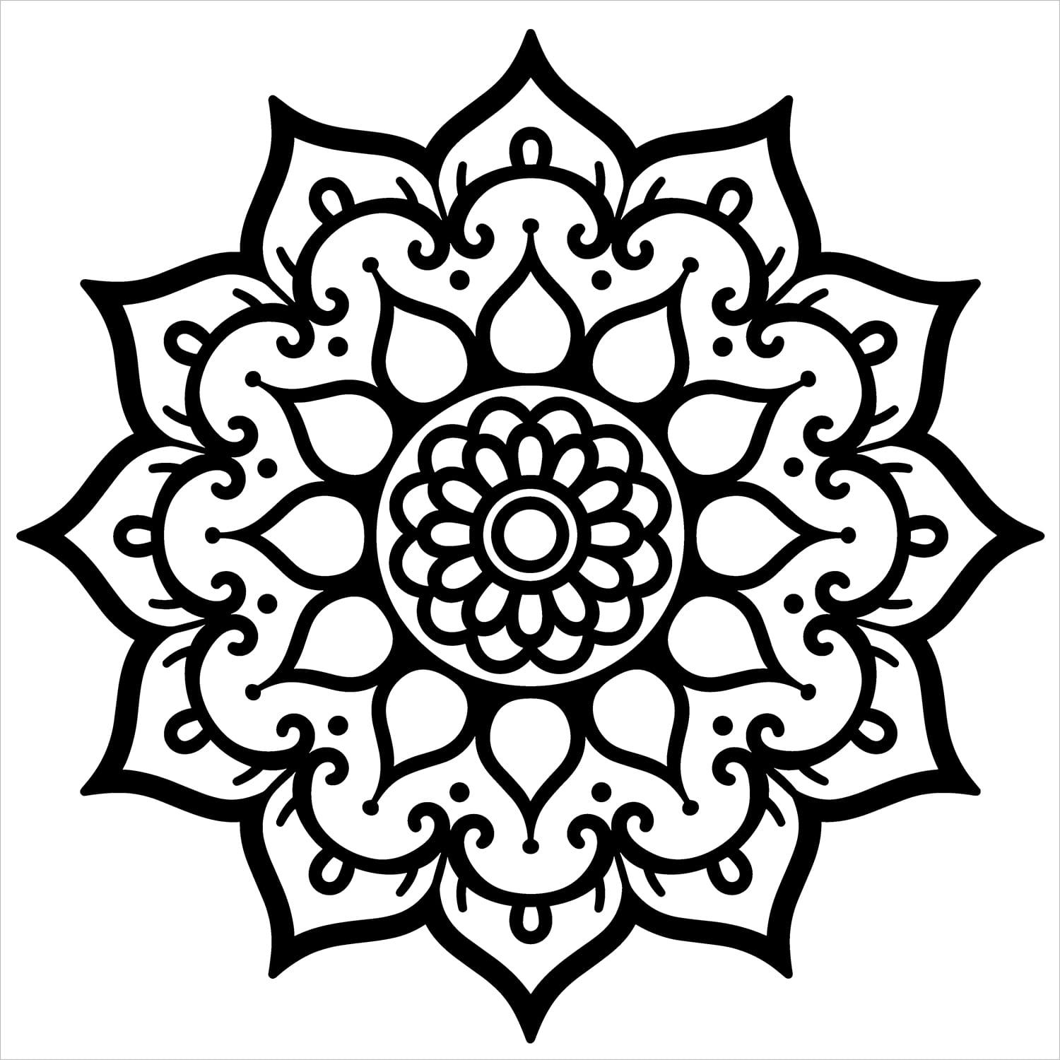 mandalas bold and easy coloring book large print colouring page simple geometric pattern