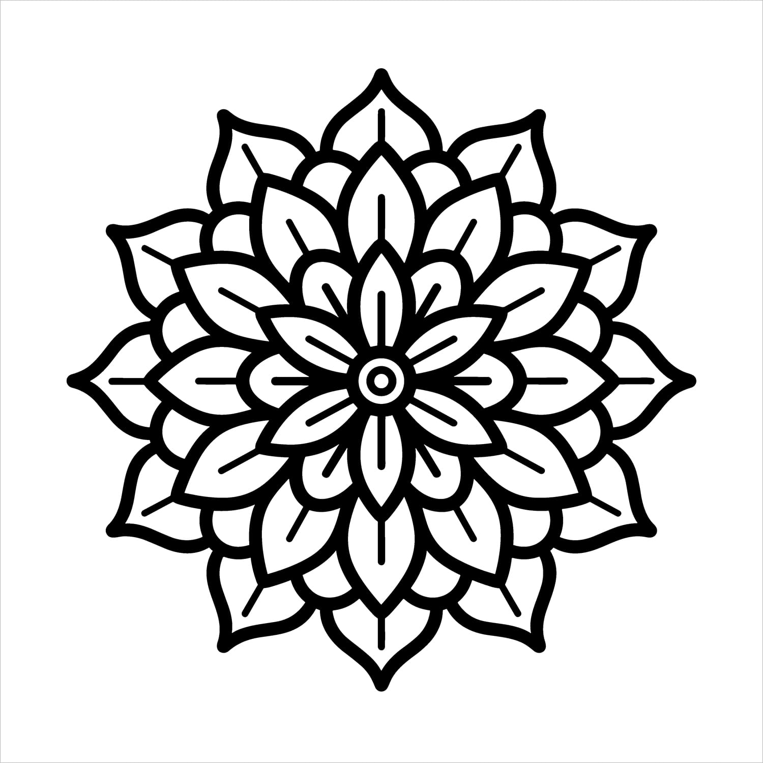 mandalas bold and easy coloring book large print colouring page simple geometric pattern