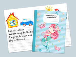 Mermaid Naia Primary Story Journal Composition Book