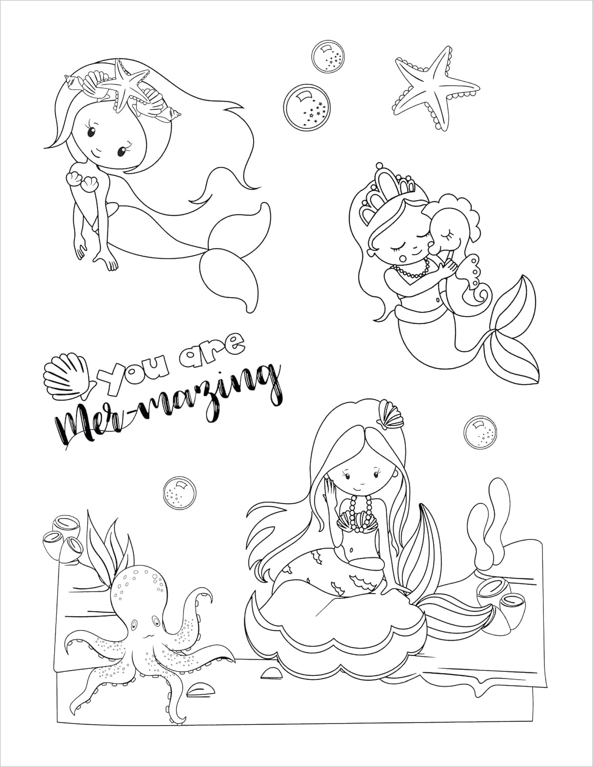 mermaid naia primary composition book K-2 story journal notebook bonus coloring page