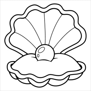 ocean safari bold and easy coloring book large print colouring pages clam shell with pearl