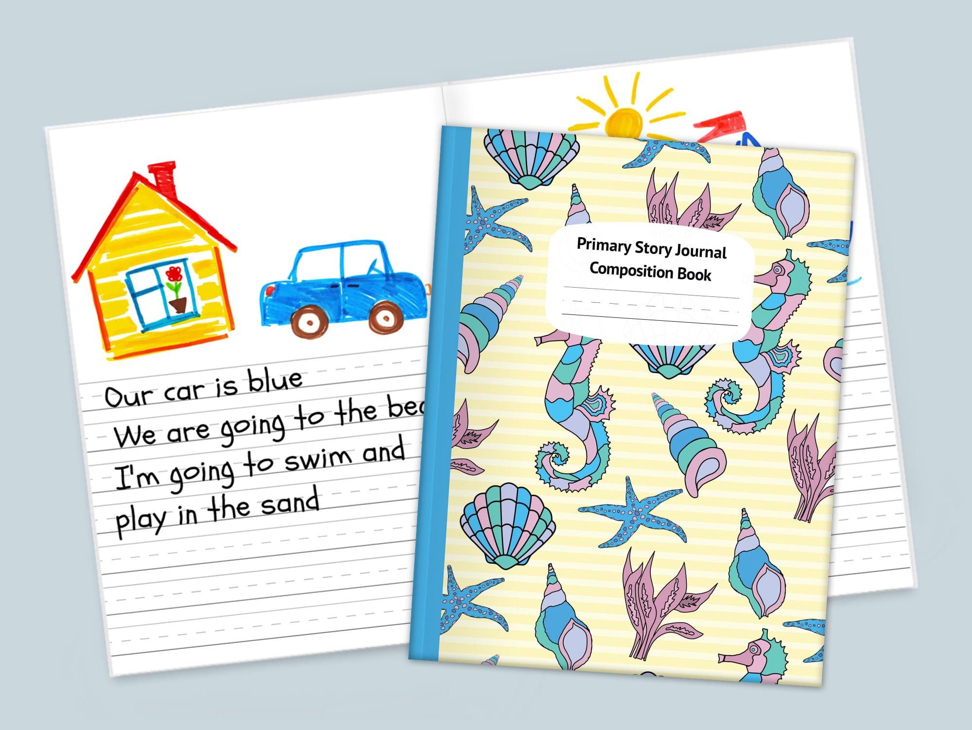 Shells Primary Story Journal Composition Book