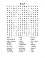 golf word find from sports and games word seach puzzle book large print