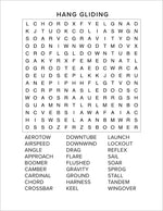 hang gliding word find from sports and games word seach puzzle book large print