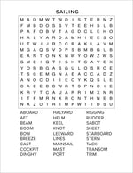 sailing word find from sports and games word seach puzzle book large print