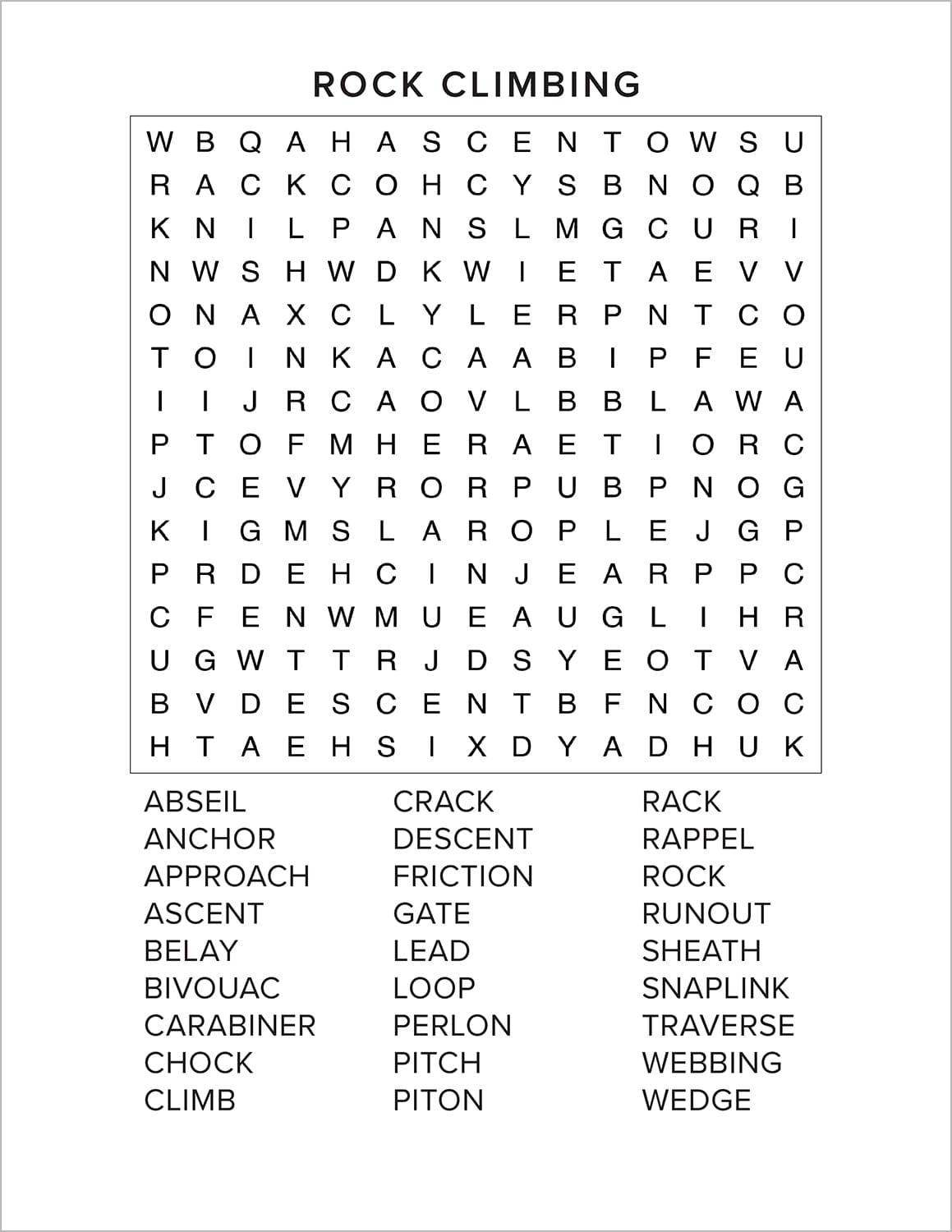 Sports & Games Word Search Large Print