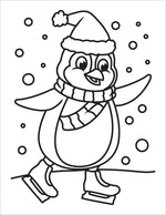 toddler christmas coloring book for kids preschool coloring pages penguin skating