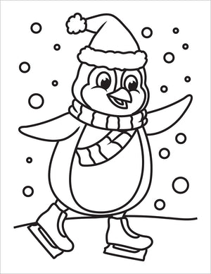 toddler christmas coloring book for kids preschool coloring pages penguin skating