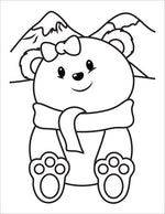 toddler christmas coloring book for kids preschool coloring pages cute bear with scarf