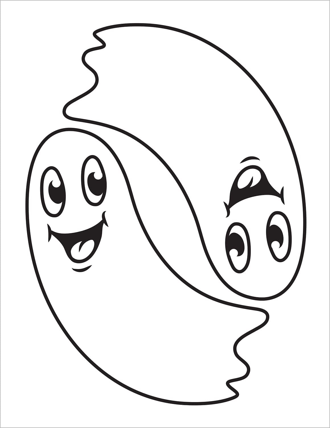 toddler halloween coloring book for kids spooky colouring pages two smiling ghosts