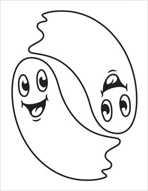 toddler halloween coloring book for kids spooky colouring pages two smiling ghosts