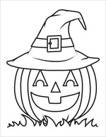 toddler halloween coloring book for kids spooky colouring pages jack-o-lantern pumpkin with witches hat